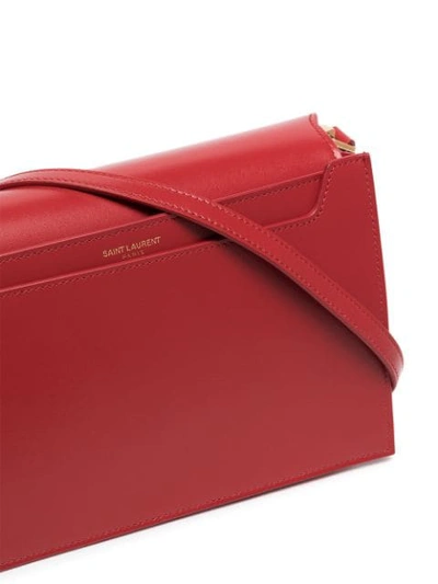 Shop Saint Laurent Red Catherine Leather Shoulder Bag In 6805 -rouge   Eros