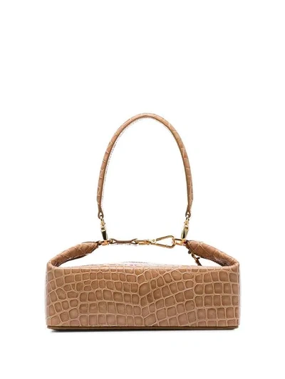 Shop Rejina Pyo Brown Olivia Crocodile-embossed Leather Box Bag