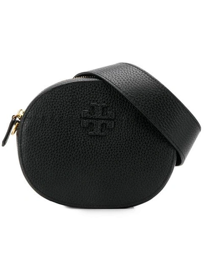 Tory Burch Mcgraw Round Leather Convertible Crossbody In Black | ModeSens