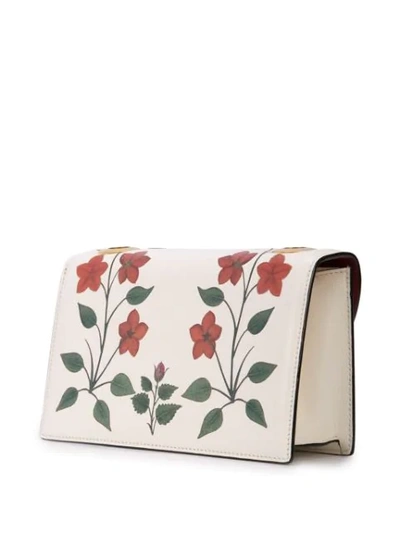 Shop Oscar De La Renta Mini Tro Print Shoulder Bag In White