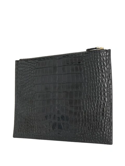 Shop Givenchy Croc-effect Clutch Bag In 001 Black