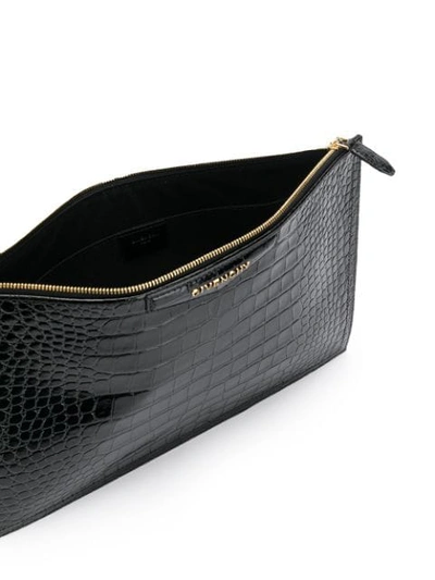 GIVENCHY CROC-EFFECT CLUTCH BAG - 黑色