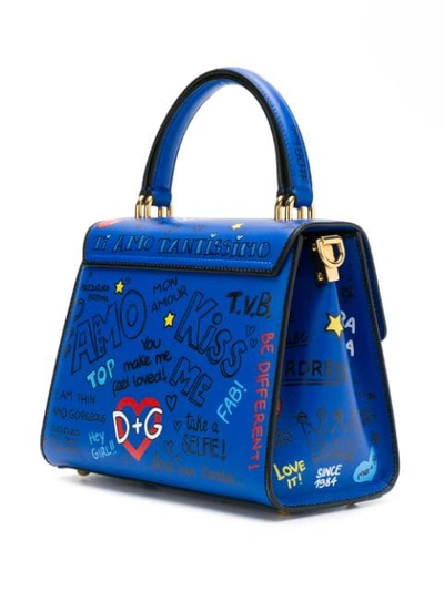 Shop Dolce & Gabbana Welcome Tote Bag In Blue