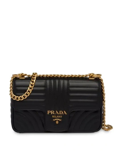Shop Prada Diagramme Medium Shoulder Bag In Black