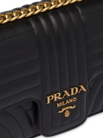 Shop Prada Diagramme Medium Shoulder Bag In Black