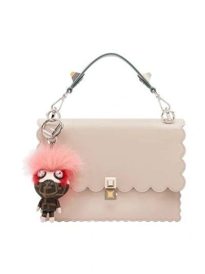 Shop Fendi 'space Monkey' Taschenanhänger Mit Pelzbesatz In Pink