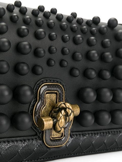 Shop Bottega Veneta Nero Nappa Spheres Knot Clutch In Black