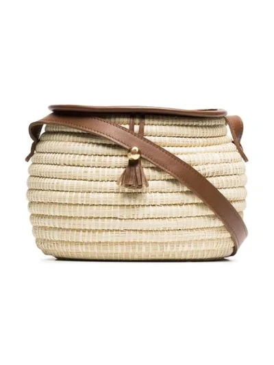 Shop Sensi Studio Natural Oval Straw Shoulder Bag - Neutrals