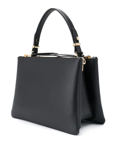 Shop Prada Double Zip Tote In Black