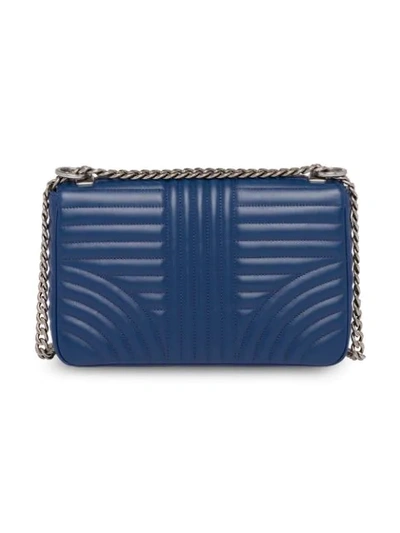Shop Prada Diagramme Leather Shoulder Bag In Blue