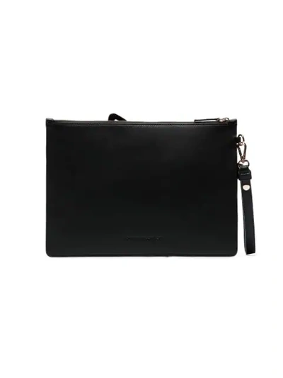 Shop Sophia Webster Black Flossy Butterfly Leather Clutch Bag