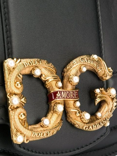 Shop Dolce & Gabbana Embellished Logo Tote In Black