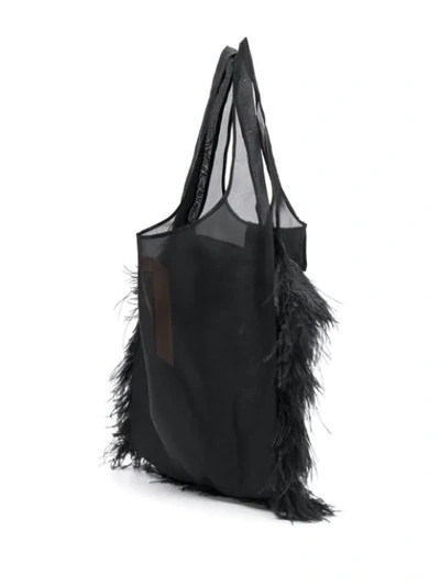 Shop N°21 Classic Shopper With Feathers In Black