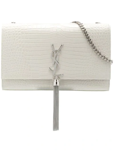 Shop Saint Laurent Kate Shoulder Bag In White