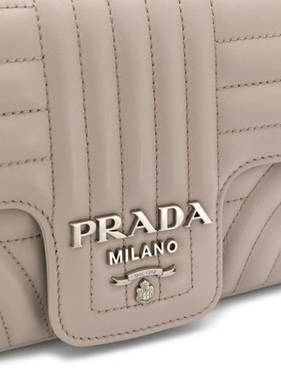 Shop Prada Quilted Mini Shoulder Bag In Grey