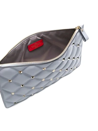 Shop Valentino Garavani Quilted Pouch - Farfetch In J14 Grey