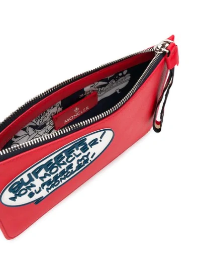 Shop Moncler Comic Clutch In Red