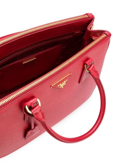 Shop Prada Large Galleria Leather Tote Bag In Red