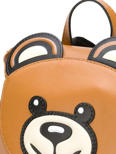 Shop Moschino Teddy Bear Bag In Brown