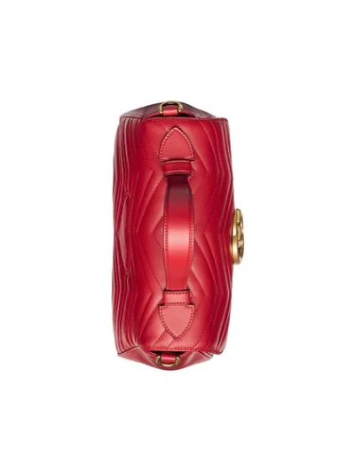 Shop Gucci Gg Marmont Small Top Handle Bag In Red