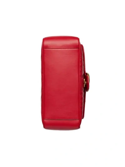 Shop Gucci Gg Marmont Small Top Handle Bag In Red