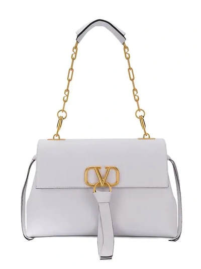 Shop Valentino Garavani Medium Vring Shoulder Bag In 001 White