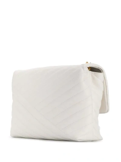 Shop Tory Burch Kira Chevron Flap Shoulder Bag In White