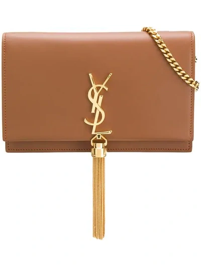 Shop Saint Laurent Kate Tassel Bag In Brown