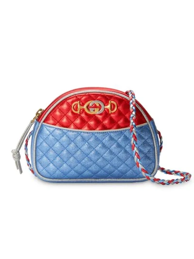 Shop Gucci Laminated Leather Mini Bag In Blue