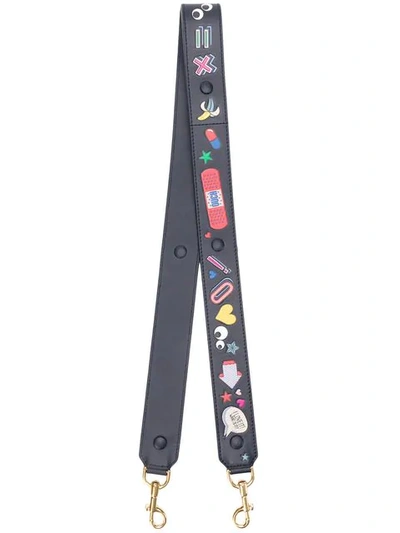 Shop Anya Hindmarch All Over Stickers Shoulder Strap In Blue