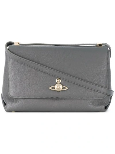 Shop Vivienne Westwood Large Balmoral Shoulder Bag In Grey