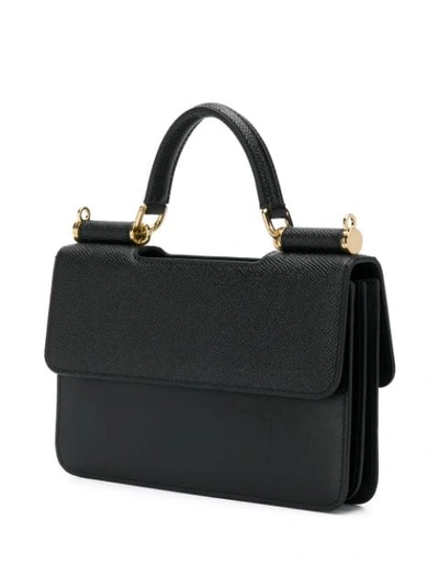 Shop Dolce & Gabbana Embellished Roses Handbag In Black