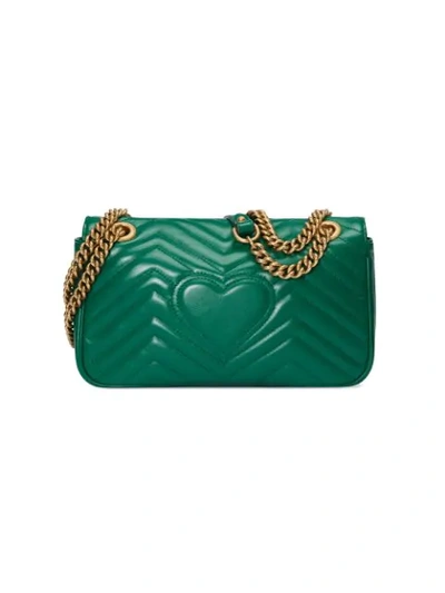 Shop Gucci Gg Marmont Small Shoulder Bag In 3120 Green