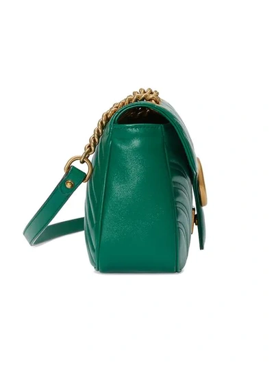 Shop Gucci Gg Marmont Small Shoulder Bag In 3120 Green