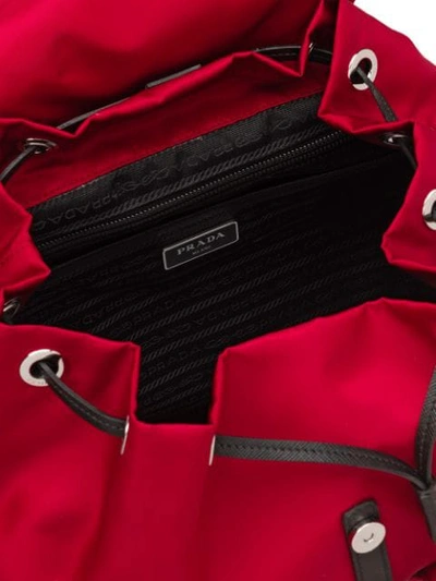 Shop Prada Studded Detail Backpack In Red
