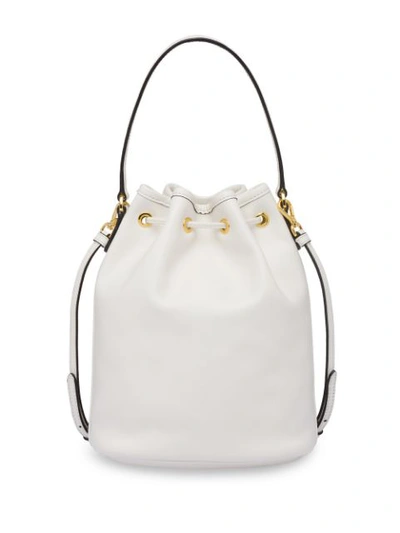 Shop Prada White Saffiano Leather Bracelet Bag