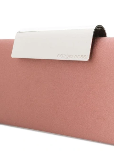 Shop Sergio Rossi Colour-block Formal Clutch In Pink