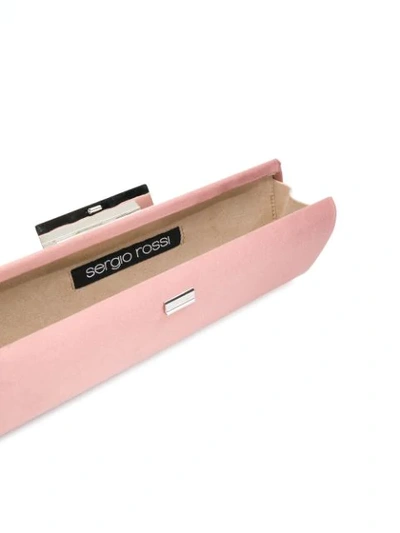 Shop Sergio Rossi Colour-block Formal Clutch In Pink