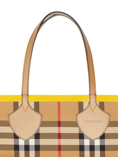 Shop Burberry Giant Check-print Tote In Brown