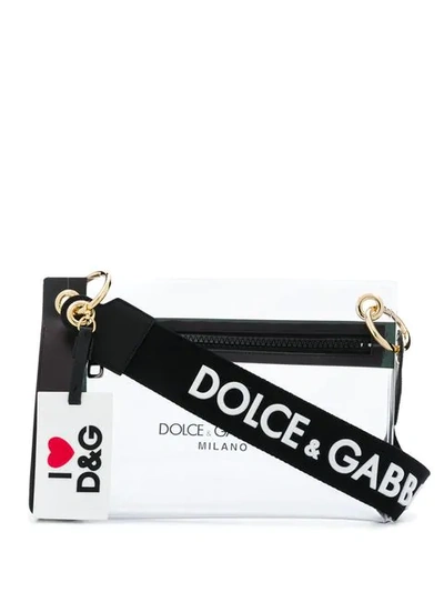 Shop Dolce & Gabbana Logo Print Clutch In White
