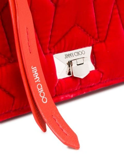 Shop Jimmy Choo Helia Shoulder Bag In Red