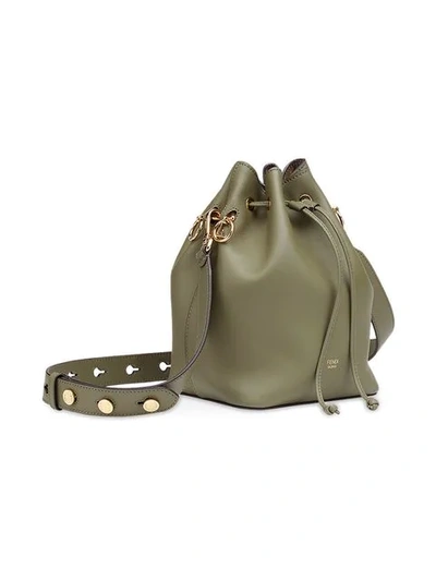 Shop Fendi Drawstring Bucket Bag - Green