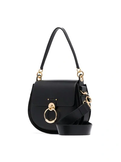 Shop Chloé Large Tess Shoulder Bag In Black