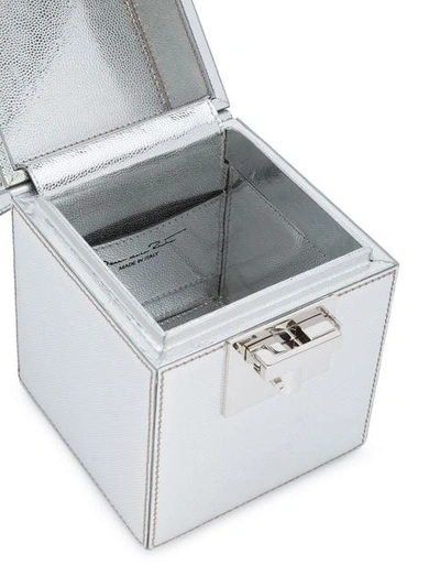 Shop Oscar De La Renta Mini Alibi Top Handle Box Bag In Grey