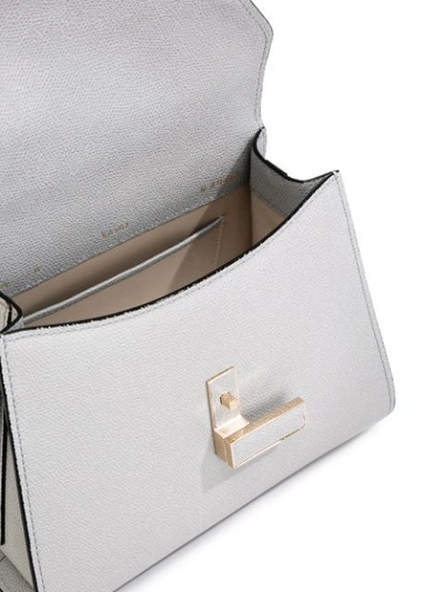 Shop Valextra Foldover Structured Tote In Grey