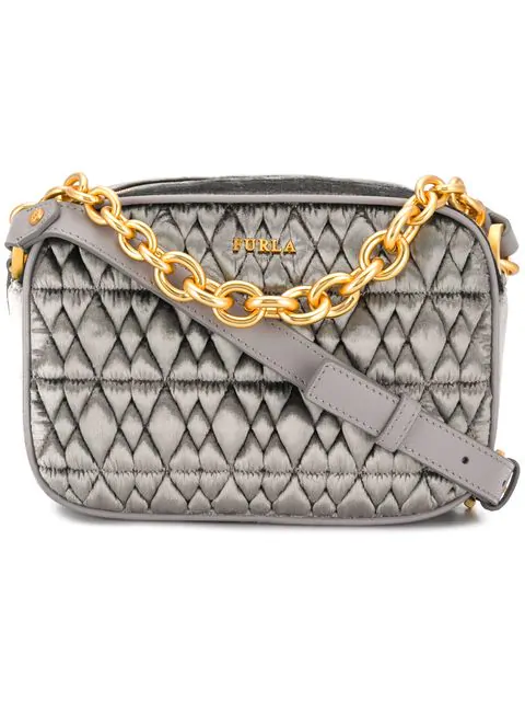 grey quilted crossbody bag