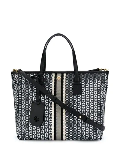 Shop Tory Burch Gemini Link Print Tote In Black