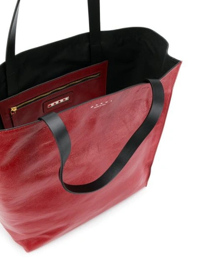 Shop Marni Museo Shopper Bag In Red