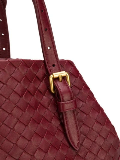 Shop Bottega Veneta Intrecciato Shoulder Bag In Red