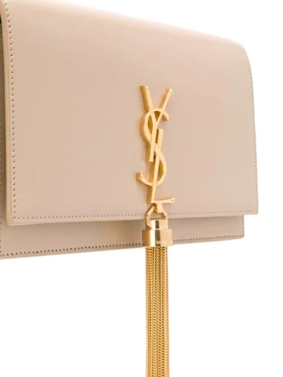 Shop Saint Laurent Small Kate Monogram Shoulder Bag In Neutrals
